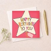 Birthday Card - Star Balloon