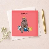 Grandpa Birthday Card - Bear King