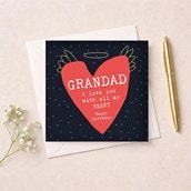 Grandad Birthday Card - Big Red Heart