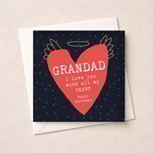 Grandad Birthday Card - Big Red Heart