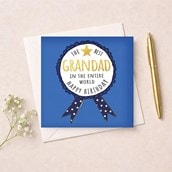 Grandad Birthday Card - Birthday Rosette Grandad Birthday Card - Birthday Rosette