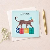 Brother Birthday Card - Leopard Brother Birthday Card - Leopard