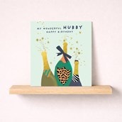 Husband Birthday Card - Popping Bottles Husband Birthday Card - Popping Bottles