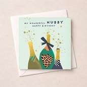 Husband Birthday Card - Popping Bottles Husband Birthday Card - Popping Bottles