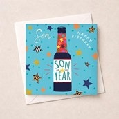 Son Birthday Card - Bottle Of Beer