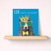 Son Birthday Card - King Bear Son Birthday Card - King Bear