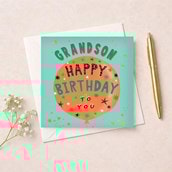 Grandson Birthday Card - Birthday Balloon Grandson Birthday Card - Birthday Balloon