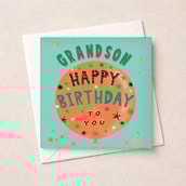 Grandson Birthday Card - Birthday Balloon Grandson Birthday Card - Birthday Balloon