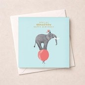 Grandson Birthday Card - Elephant Grandson Birthday Card - Elephant