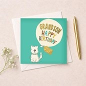 Grandson Birthday Card - Sweet Dog