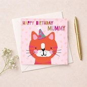 Mummy Birthday Card - Cute Cat