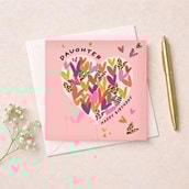 Daughter Birthday Card -  Balloon Of Hearts