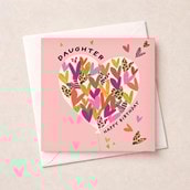 Daughter Birthday Card -  Balloon Of Hearts