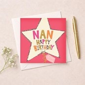 Nan Birthday Card - Star Balloon