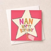 Nan Birthday Card - Star Balloon Nan Birthday Card - Star Balloon