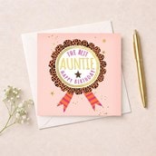 Auntie Birthday Card - Birthday Rosette Auntie Birthday Card - Birthday Rosette