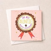 Auntie Birthday Card - Birthday Rosette Auntie Birthday Card - Birthday Rosette