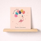 Wife Birthday Card - Flamingo