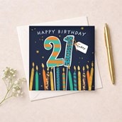Age 21 Birthday Card - Birthday Candles