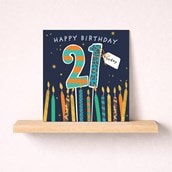 Age 21 Birthday Card - Birthday Candles