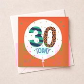 Age 30 Birthday Card - Birthday Balloon Age 30 Birthday Card - Birthday Balloon