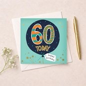 Age 60 Birthday Card - Birthday Balloon