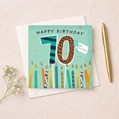 Age 70 Birthday Card - Birthday Candles Age 70 Birthday Card - Birthday Candles