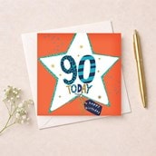 Age 90 Birthday Card - Star Balloon
