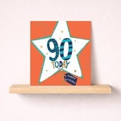 Age 90 Birthday Card - Star Balloon Age 90 Birthday Card - Star Balloon