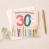 Age 30 Birthday Card - Birthday Candles Age 30 Birthday Card - Birthday Candles