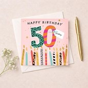 Age 50 Birthday Card - Birthday Candles Age 50 Birthday Card - Birthday Candles