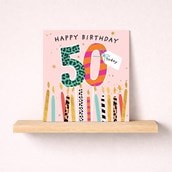 Age 50 Birthday Card - Birthday Candles Age 50 Birthday Card - Birthday Candles