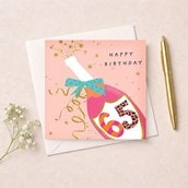 Age 65 Birthday Card - Bottle Of Bubbly Age 65 Birthday Card - Bottle Of Bubbly