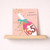 Age 65 Birthday Card - Bottle Of Bubbly