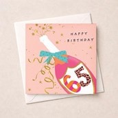 Age 65 Birthday Card - Bottle Of Bubbly