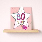 Age 80 Birthday Card - Star Balloon Age 80 Birthday Card - Star Balloon