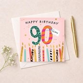 Age 90 Birthday Card - Birthday Candles Age 90 Birthday Card - Birthday Candles