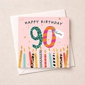 Age 90 Birthday Card - Birthday Candles