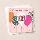 Age 100 Birthday Card - Bunch Of Balloons