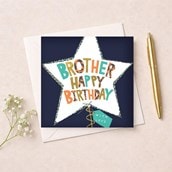 Brother Birthday Card - Star Balloon
