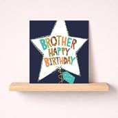 Brother Birthday Card - Star Balloon