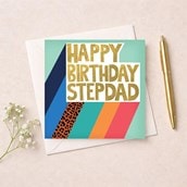 Stepdad Birthday Card - Gold