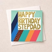 Stepdad Birthday Card - Gold Stepdad Birthday Card - Gold