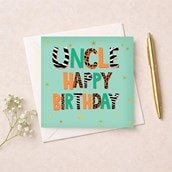 Uncle Birthday Card - Spots & Stripes