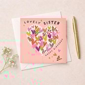 Sister Birthday Card - Balloon Of Hearts