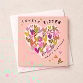Sister Birthday Card - Balloon Of Hearts