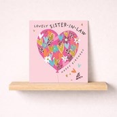 Sister-in-Law Birthday Card - Balloon Of Hearts