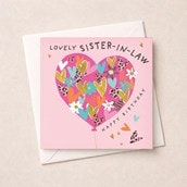 Sister-in-Law Birthday Card - Balloon Of Hearts