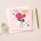 Wife Birthday Card - Rose Wife Birthday Card - Rose
