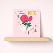 Wife Birthday Card - Rose